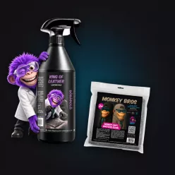 Akciós duó: King of Leather 0,5L + Monkey Bros kendő